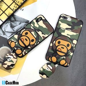Japan AAPE BAPE Camo Leather iPhone Case Holder